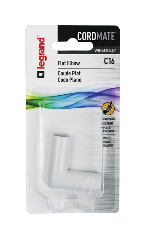 Legrand CordMate 1.63 in. L Flat Elbow 1 pk