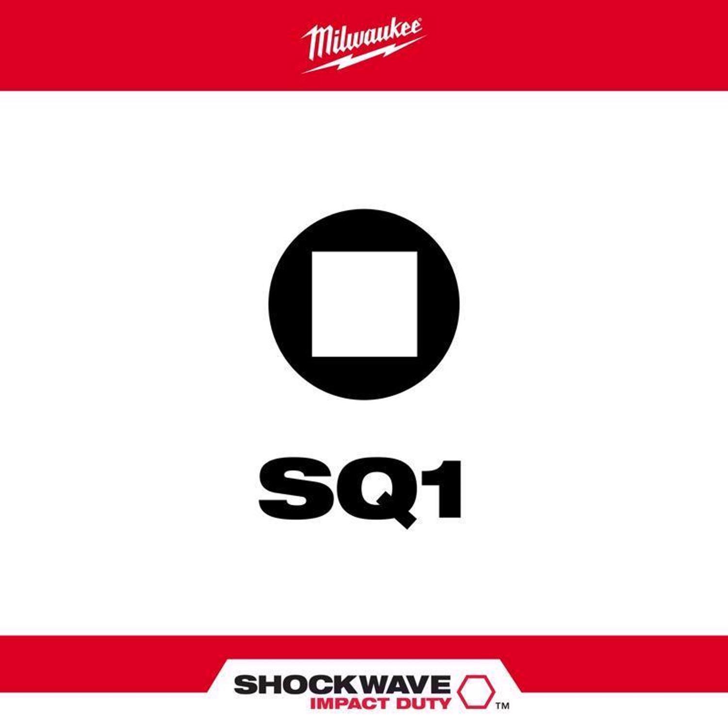 Milwaukee Shockwave Square #1 X 1 in. L Screwdriver Bit Steel 2 pk