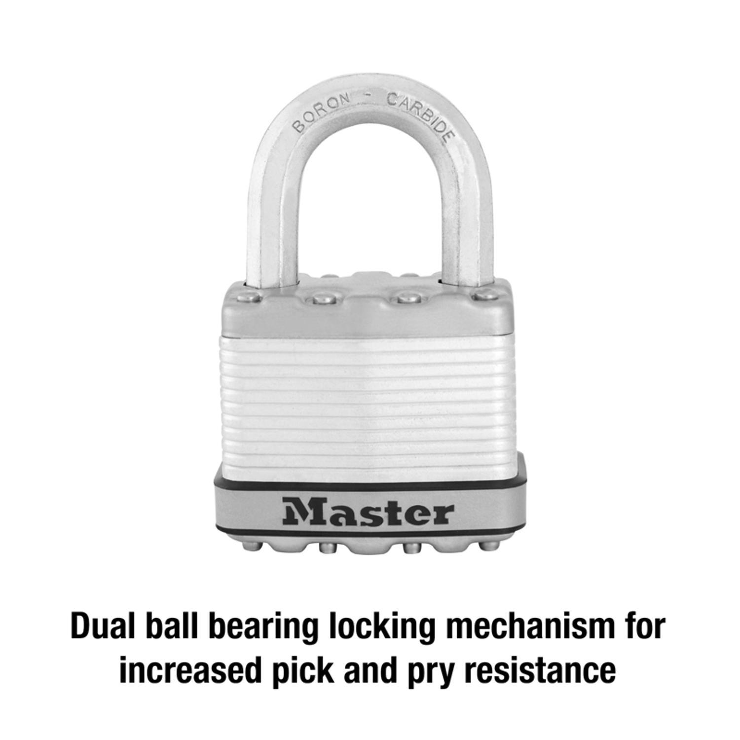 Master Lock 6.34 in. H X 1.34 in. W X 3.91 in. L Steel Ball Bearing Locking Weather-Resistant Padloc