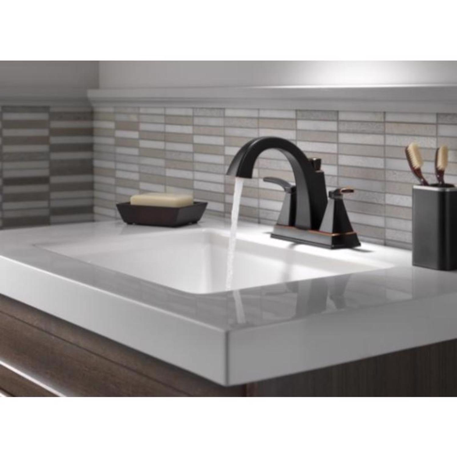 Delta Flynn Oil Rubbed Bronze Bathroom Faucet 4 in.