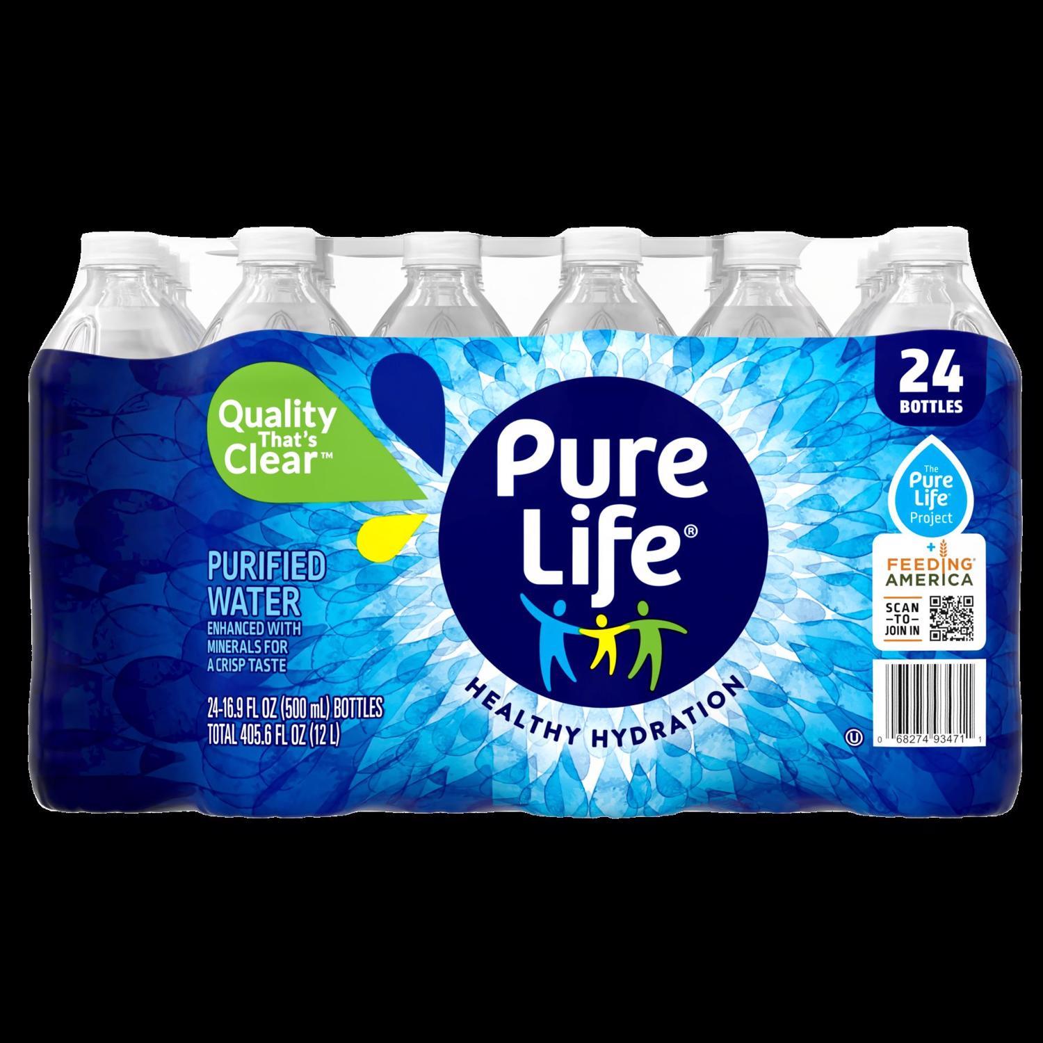 Nestle Waters Pure Life Bottled Water 0.5 L 24 pk