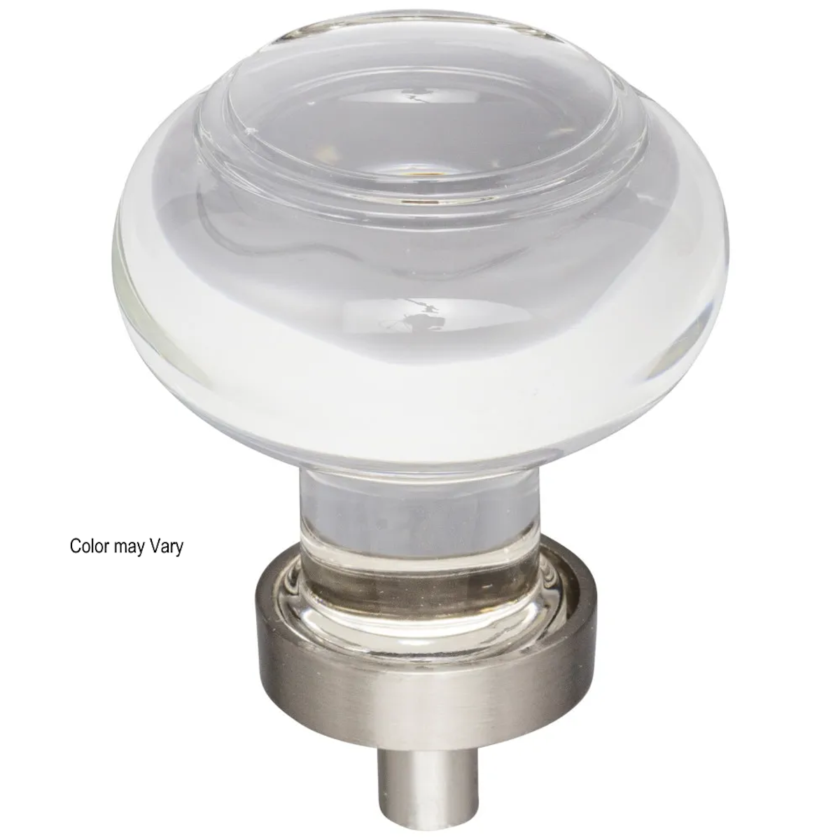 1-3/4" Diameter Glass Button Cabinet Knob Polished Chrome
