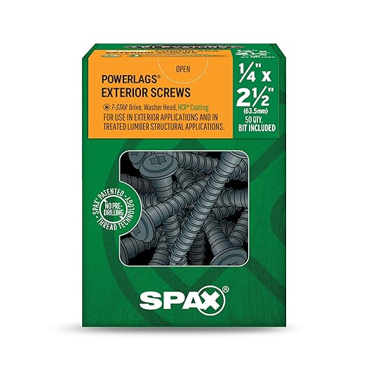 Elevators 1/4 x 2-1/2” Structural Lag Screws (1 Box Contains 50 Screws)