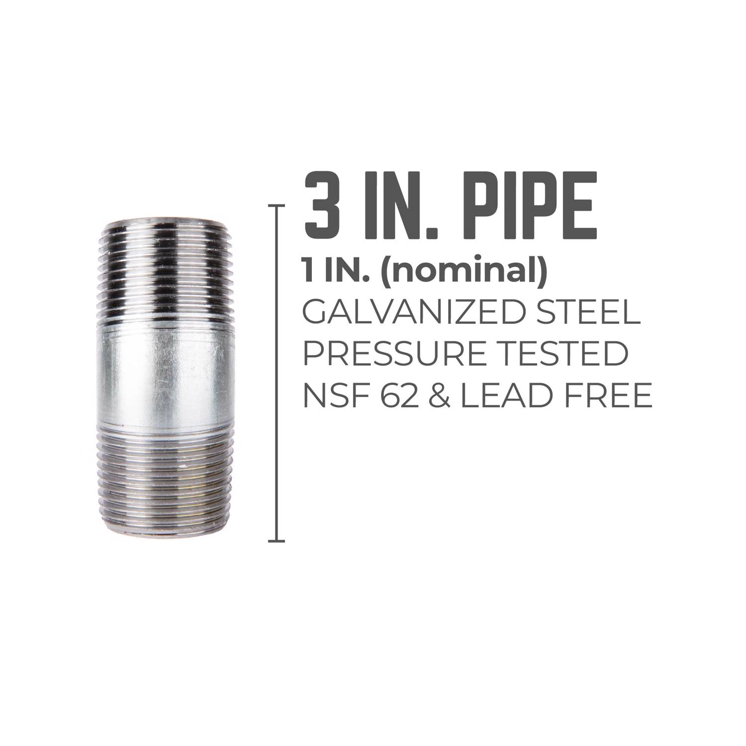STZ Industries 1 in. MIP each X 1 in. D MIP Galvanized Steel 3 in. L Nipple