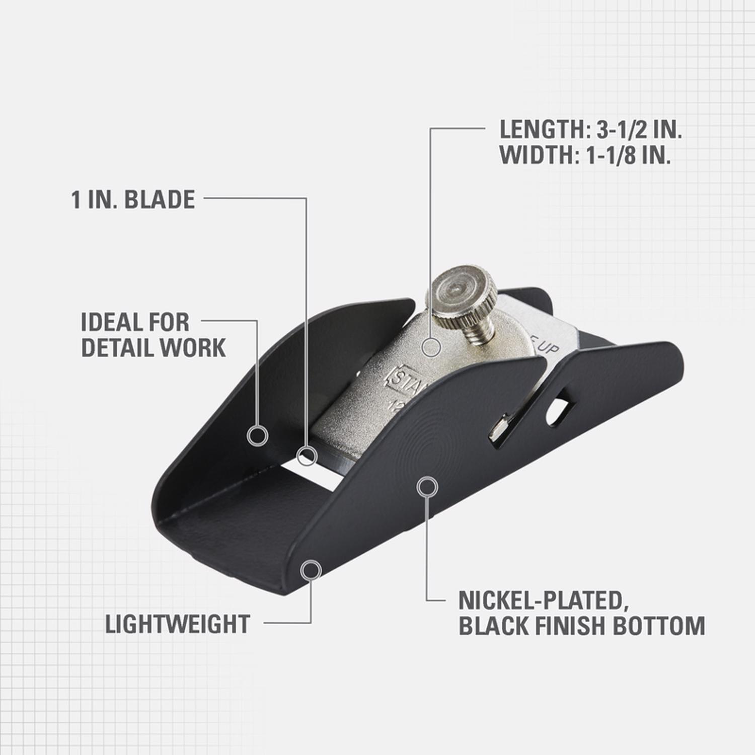 Stanley 3.5 in. L X 1 in. W Trimming Plane Cast Iron Black