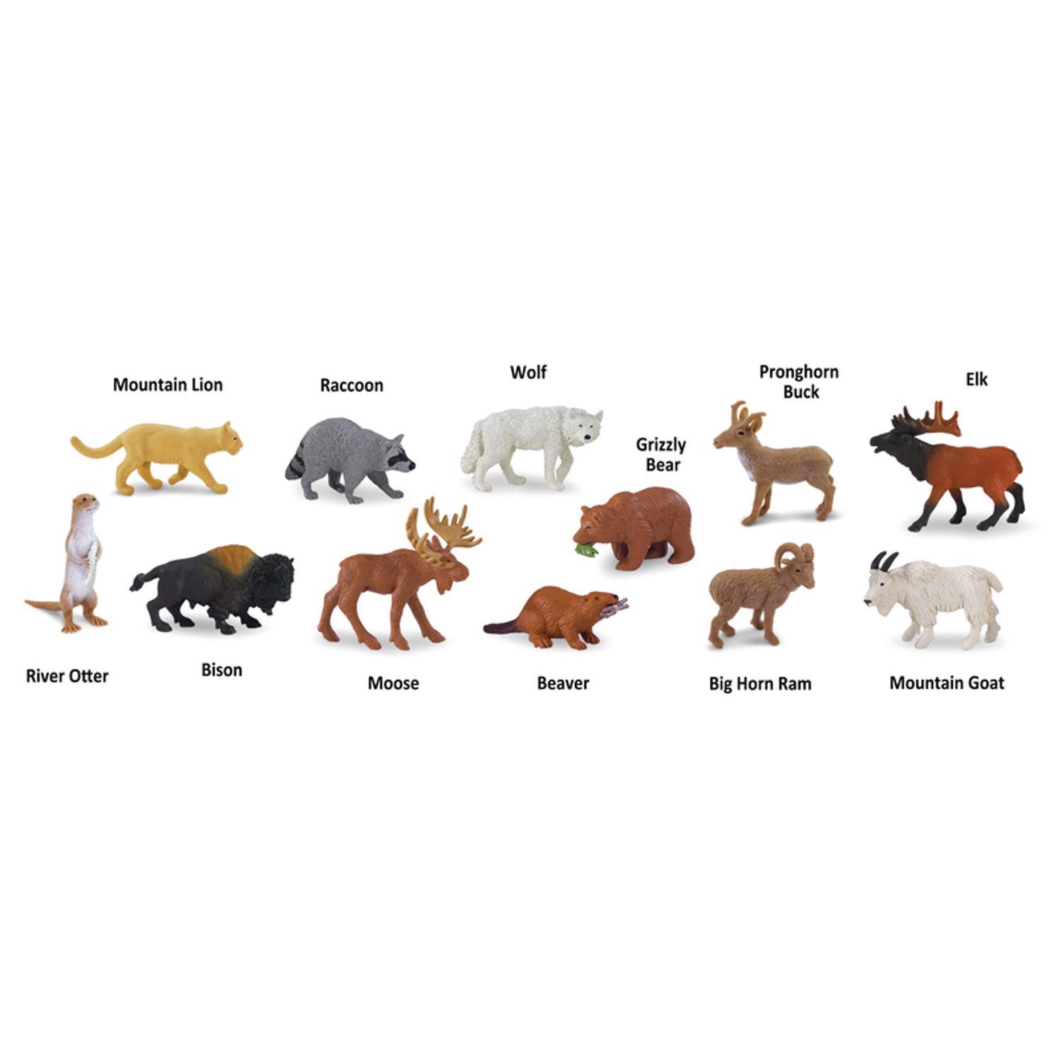 Safari Ltd. Toobs North American Wildlife Toy Assorted 12 pc