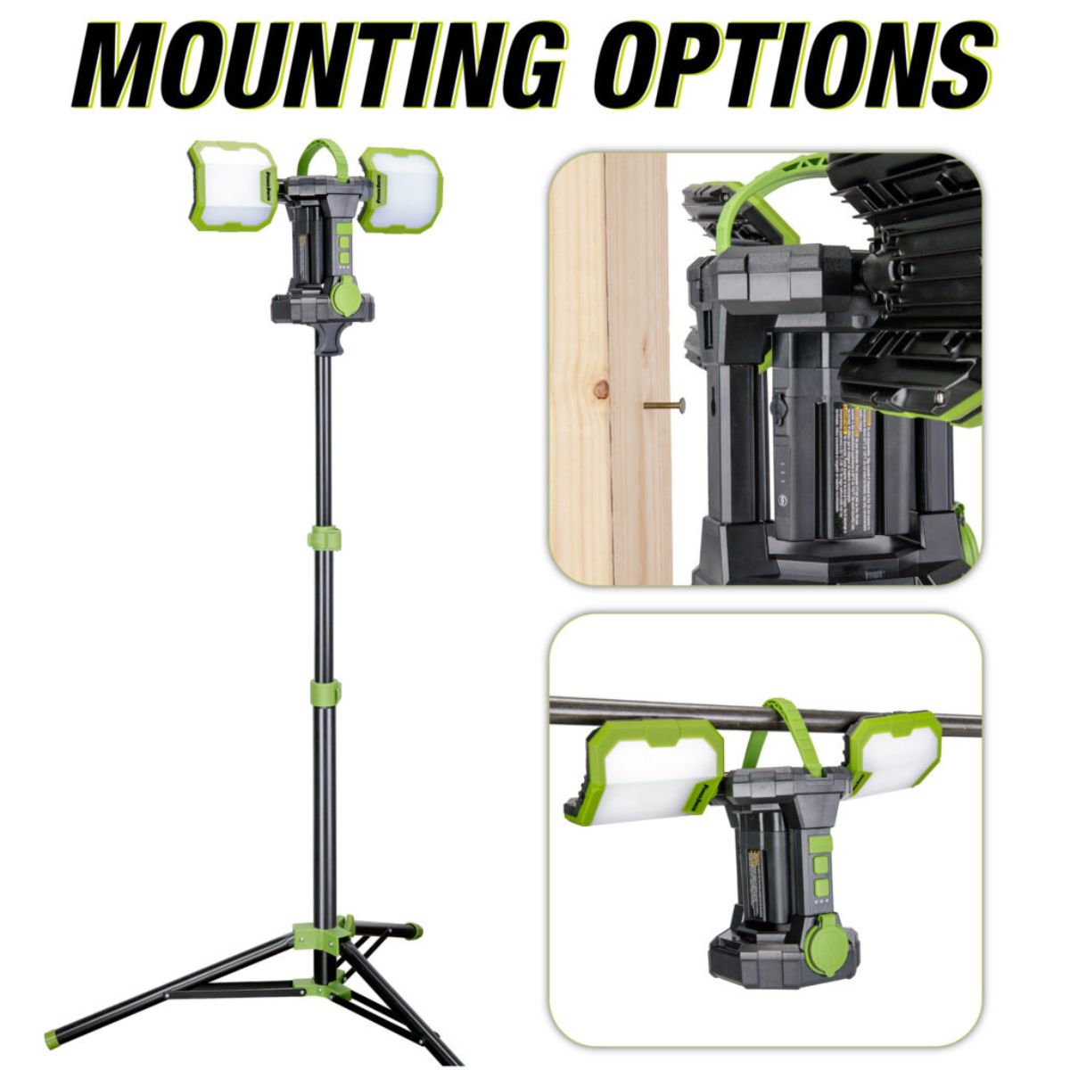 Voyager Jobsite Latern with 3 way power - Battery included