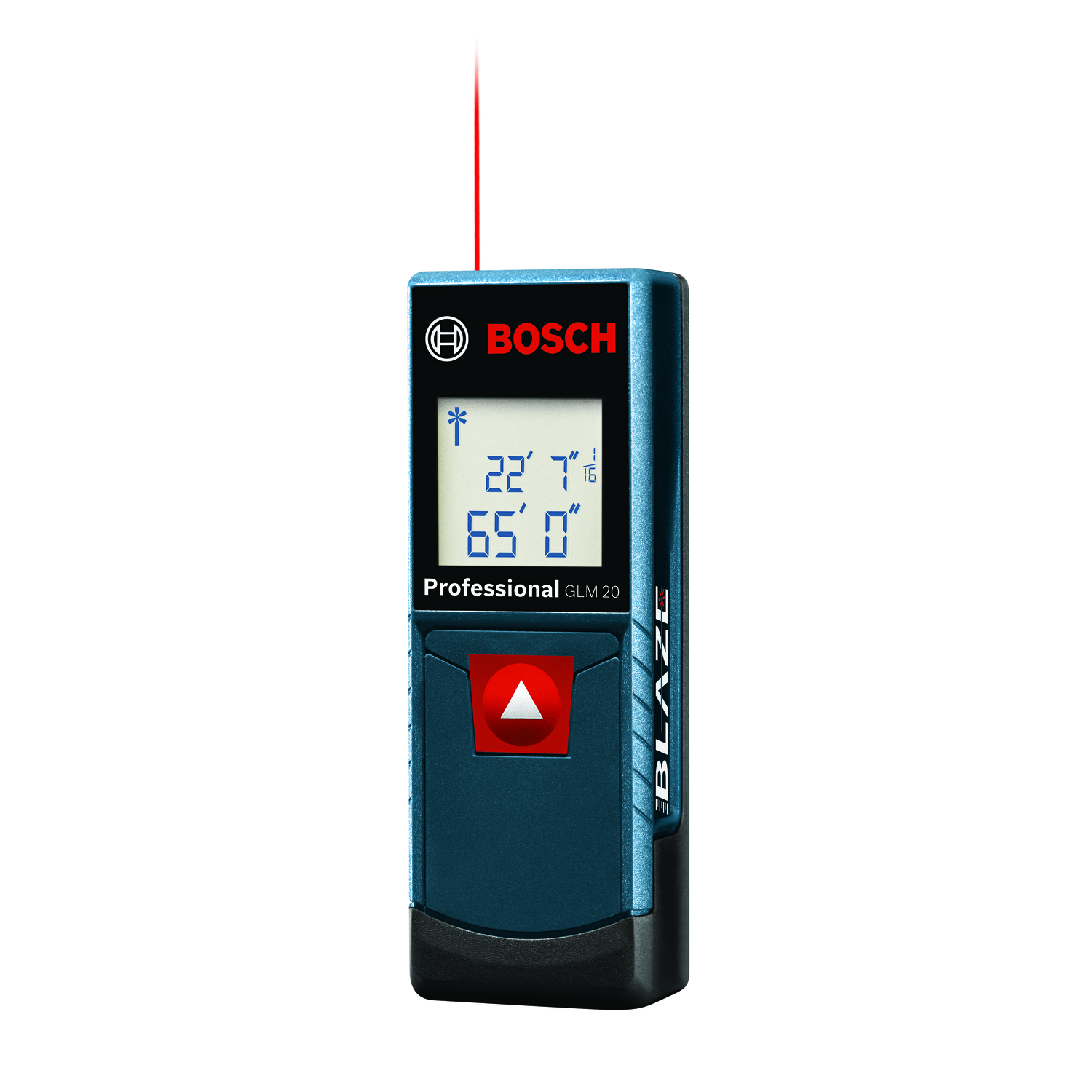 Bosch Blaze 4 in. L X 1.4 in. W With backlit display Laser Distance Measurer 65 ft. Black/Blue 1 pc