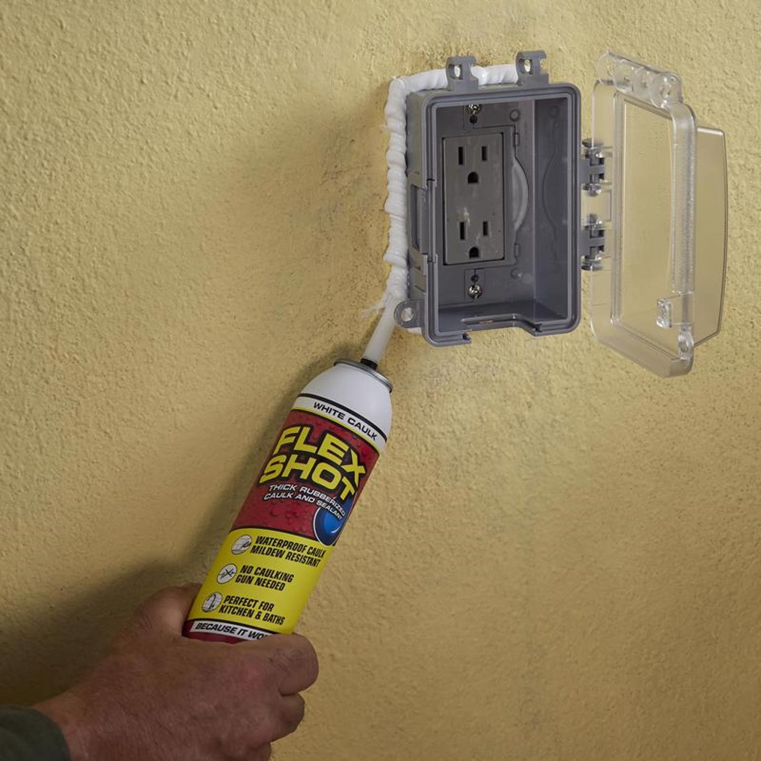 Flex Seal Family of Products Flex Shot White Rubber All Purpose Waterproof Sealant 8 oz