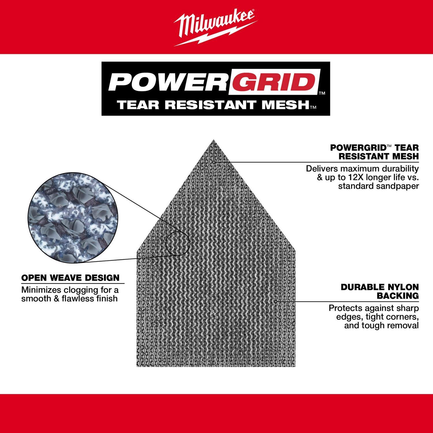 Milwaukee M12 3.75 in. L X 3.625 in. W Aluminum Oxide 180 Grit Sanding Sheet