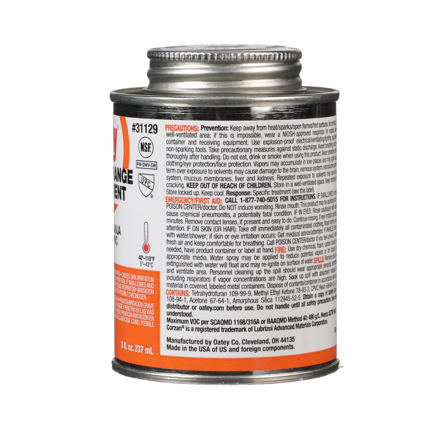 Oatey Orange Cement For CPVC 8 oz Stine Home + Yard The Family You