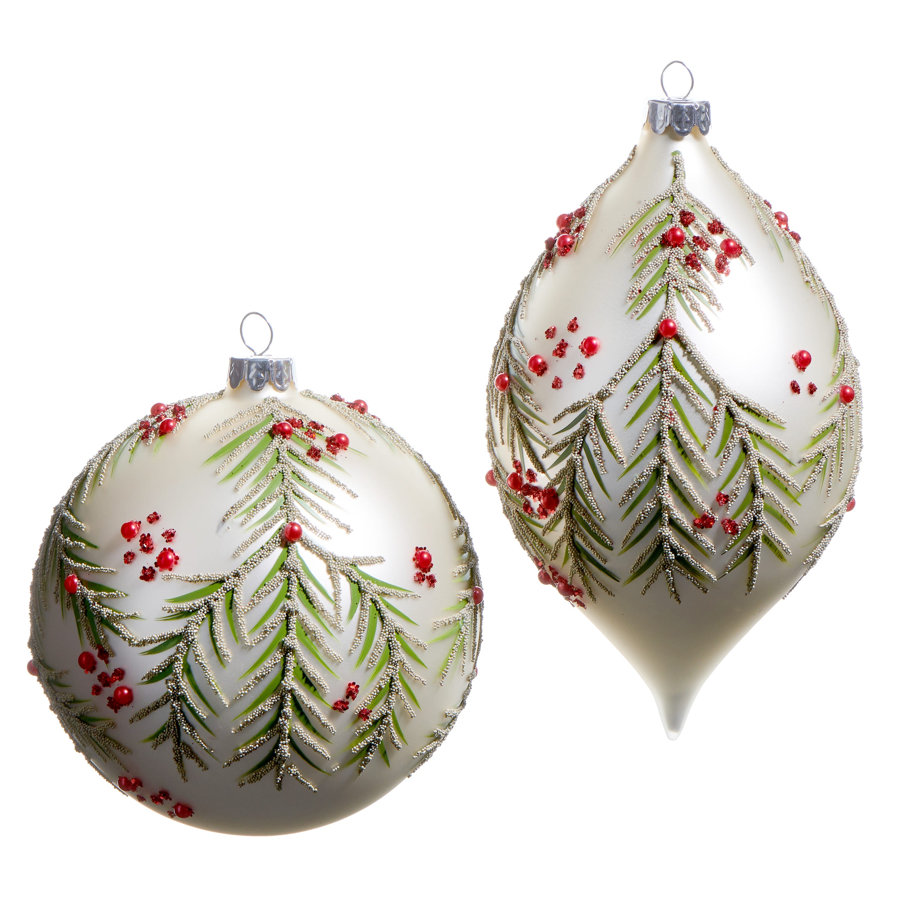 Raz Imports 5 in. Berry and Pine Pattern Ornament