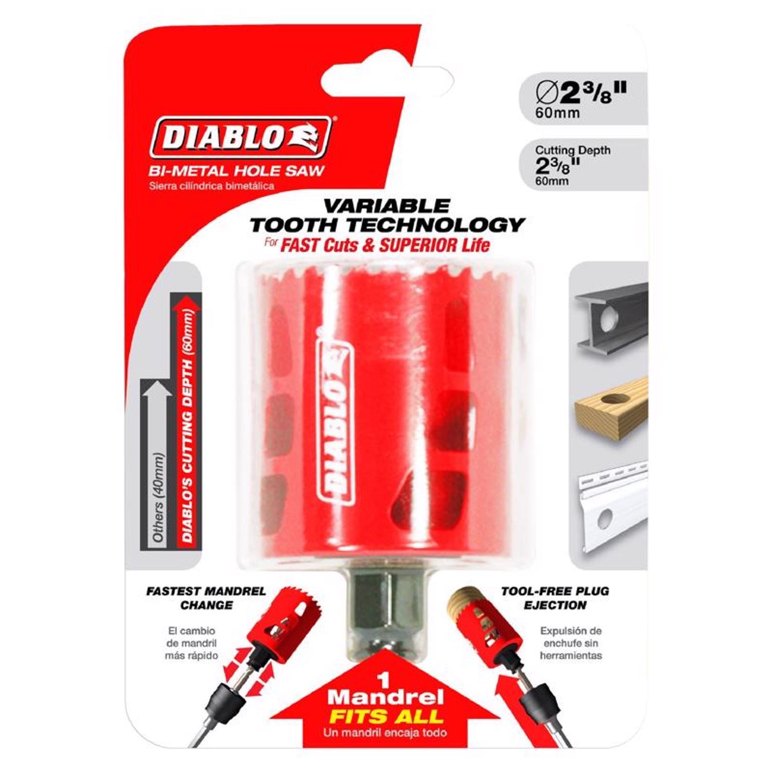 Diablo Snap-Lock Plus 2-3/8 in. Bi-Metal Hole Saw 1 pc