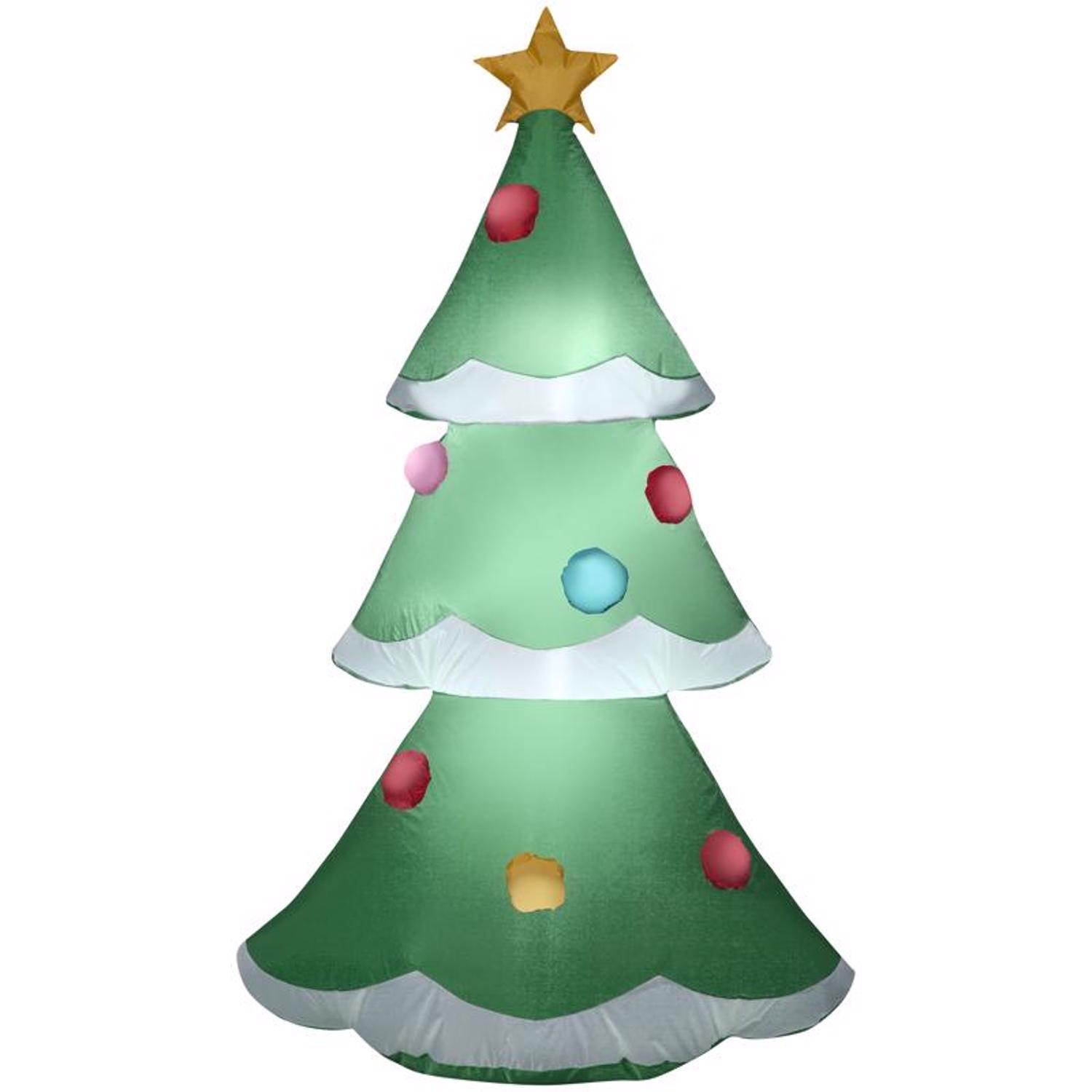 Gemmy Airblown Inflatable Christmas Tree with Snowy Layers 48 in. Inflatable