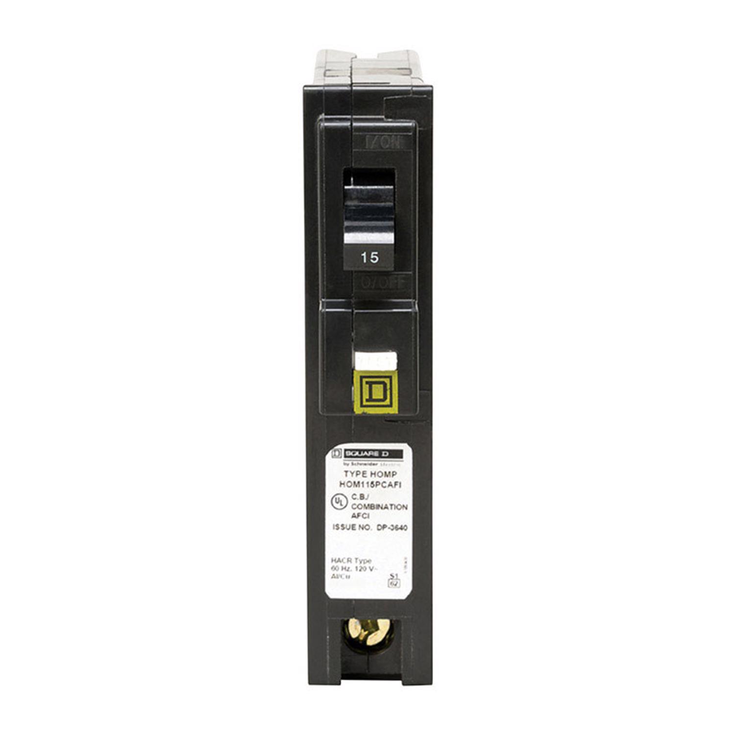 Square D HomeLine 15 amps Arc Fault Single Pole Circuit Breaker