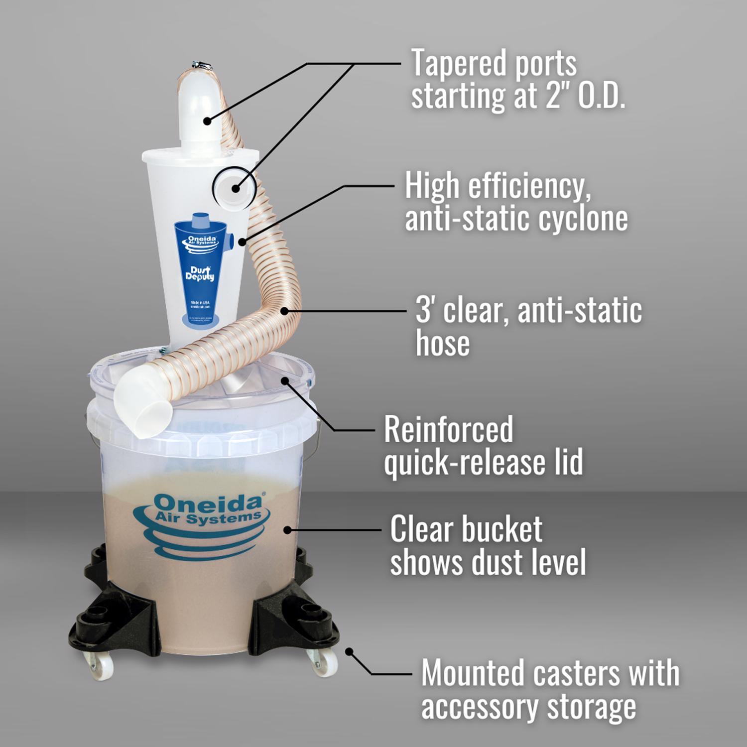 Oneida Air Systems Dust Deputy 29.75 in. L X 17.75 in. W X 17.75 in. D Deluxe Wet/Dry Vac Cyclone Se