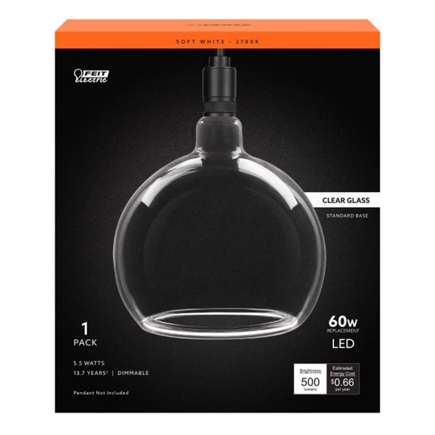 Feit G63 E26 (Medium) Filament LED Bulb Soft White 60 Watt Equivalence 1 Pack