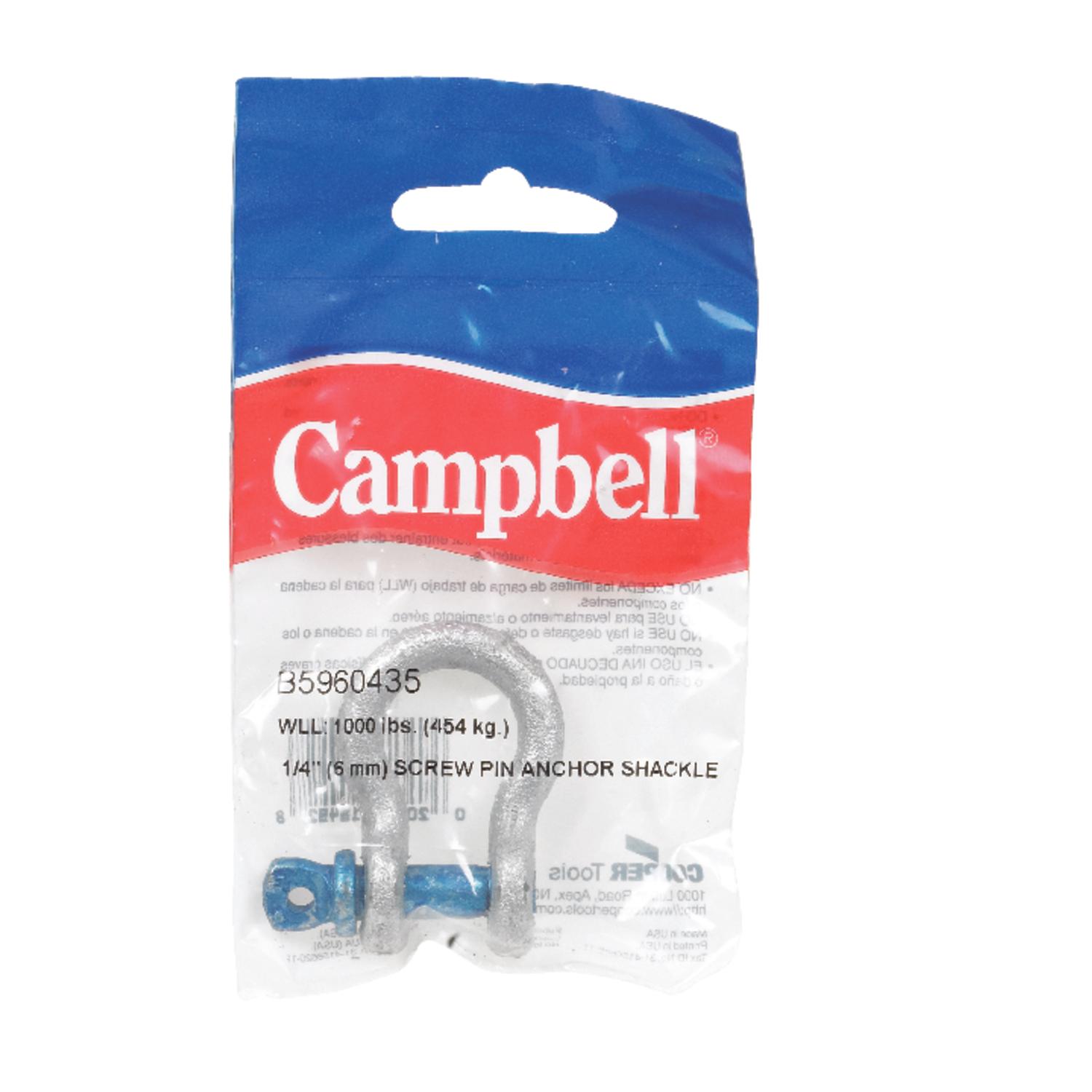 Campbell Galvanized Forged Carbon Steel Anchor Shackle 1000 lb