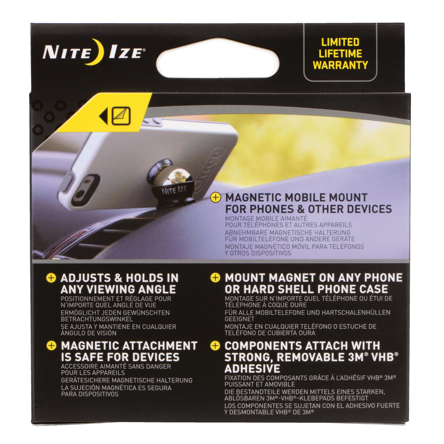 Nite Ize Steelie Black/Silver Cell Phone Car Mount For All Mobile Devices