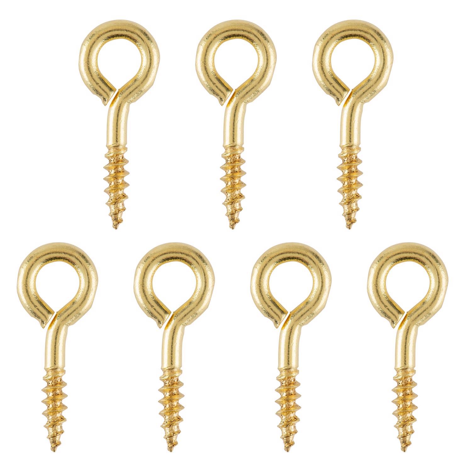 Ace 1/8 in. D X 1 in. L Polished Brass Screw Eye 30 lb. cap. 7 pk