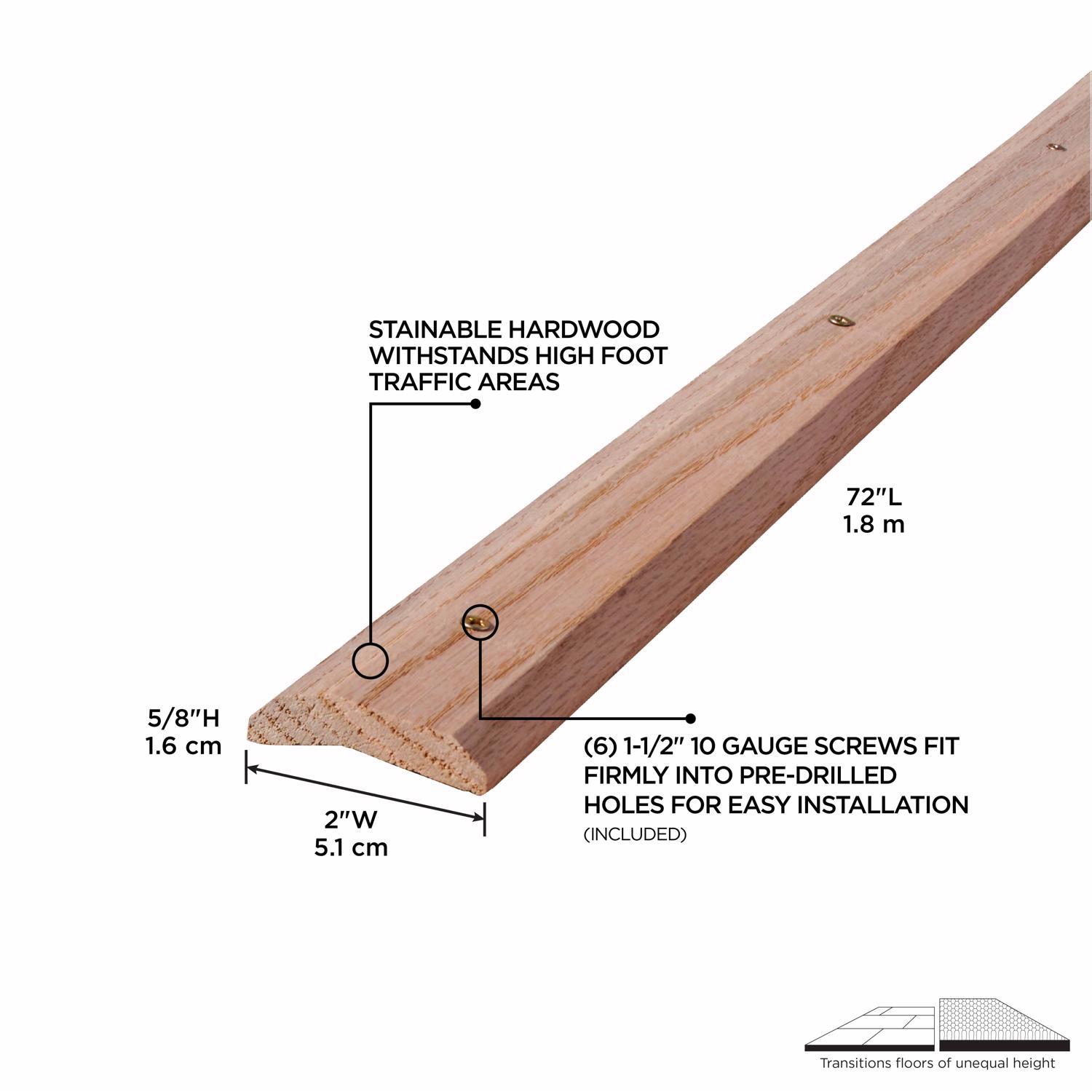 M-D Building Products 0.5 in. H X 2 in. W X 72 in. L Unfinished Unfinished Hardwood Carpet Trim