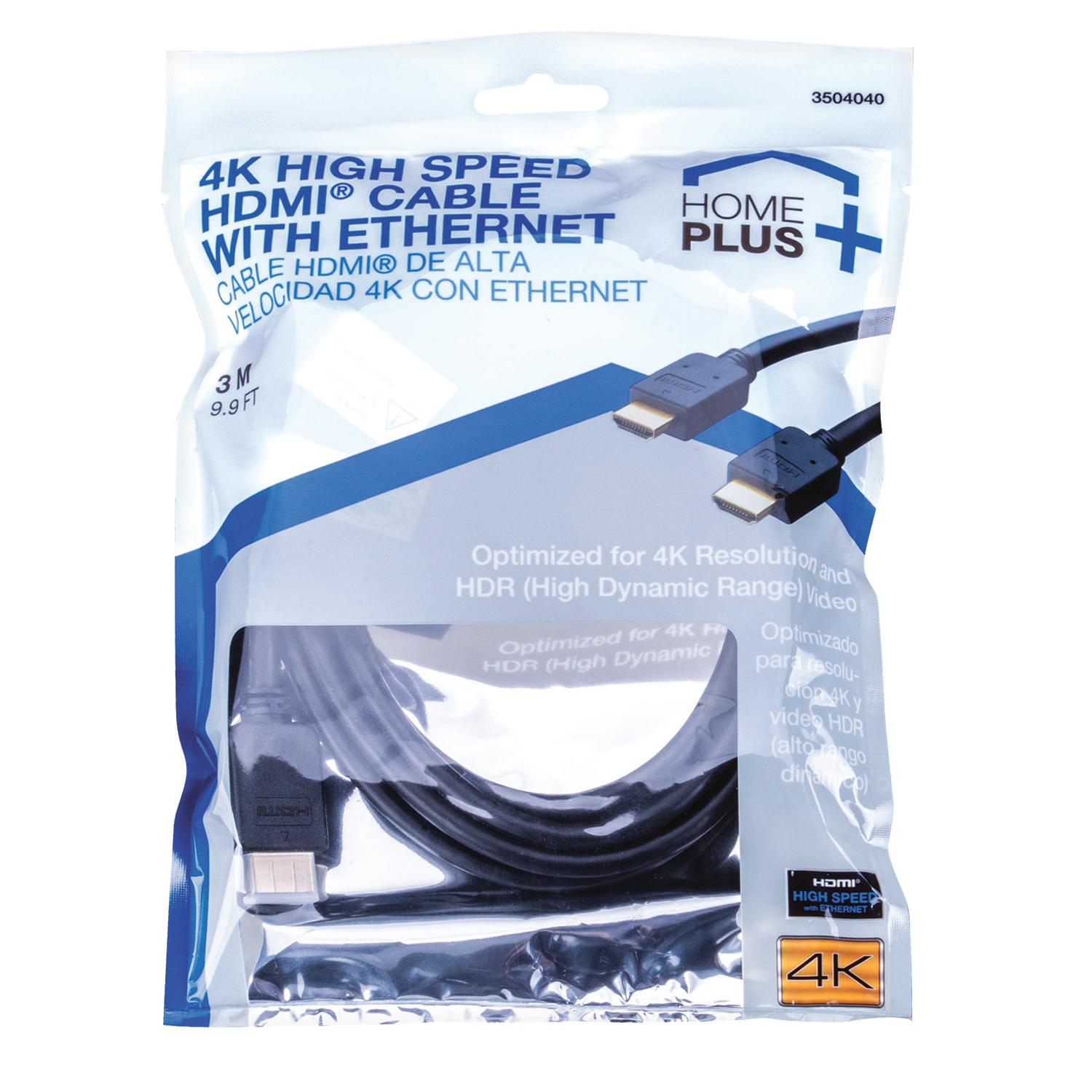 Home Plus 9.9 ft. L High Speed Cable with Ethernet HDMI