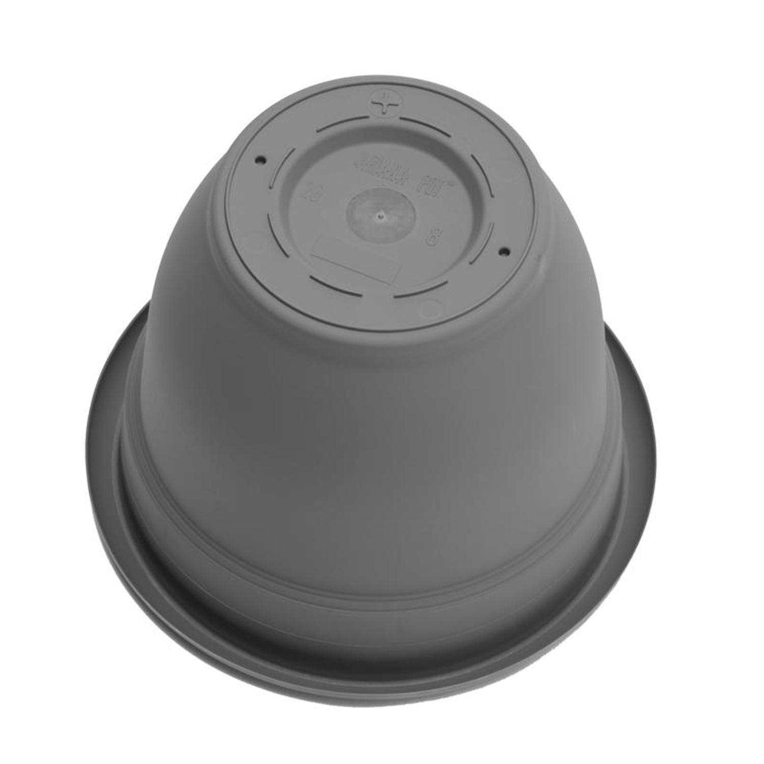 Bloem Ariana 8.5 in. H X 11 in. W X 10 in. D Plastic Traditional Planter Charcoal