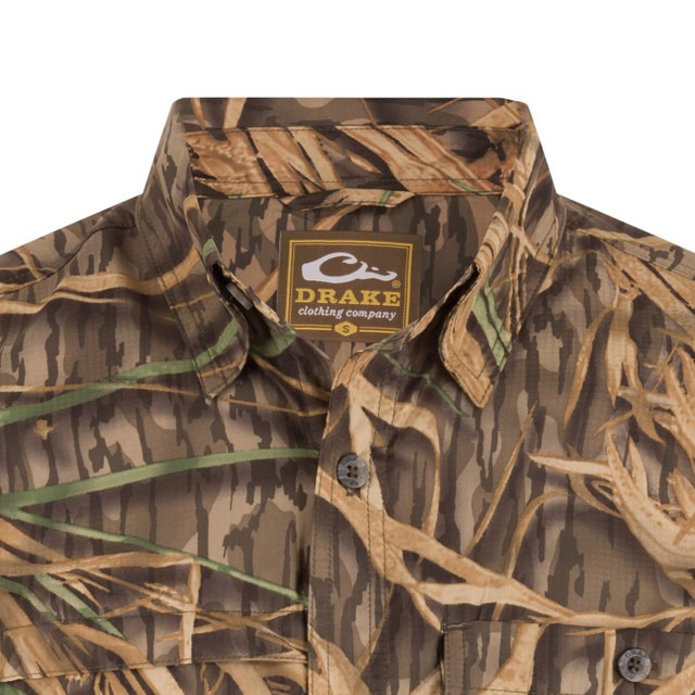 Drake 8-Shot Short Sleeve Flyweight Shirt Shadow Grass 2XL