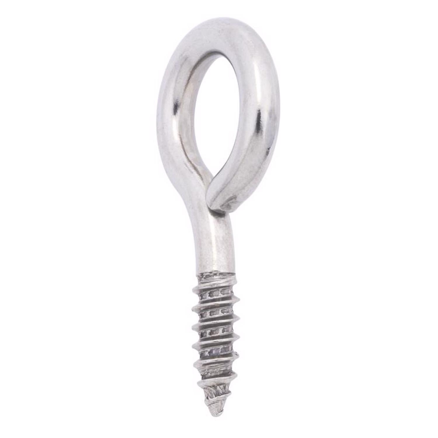Hampton 9/32 in. D X 2-5/16 in. L Polished Stainless Steel Screw Eye 120 lb. cap. 1 pk