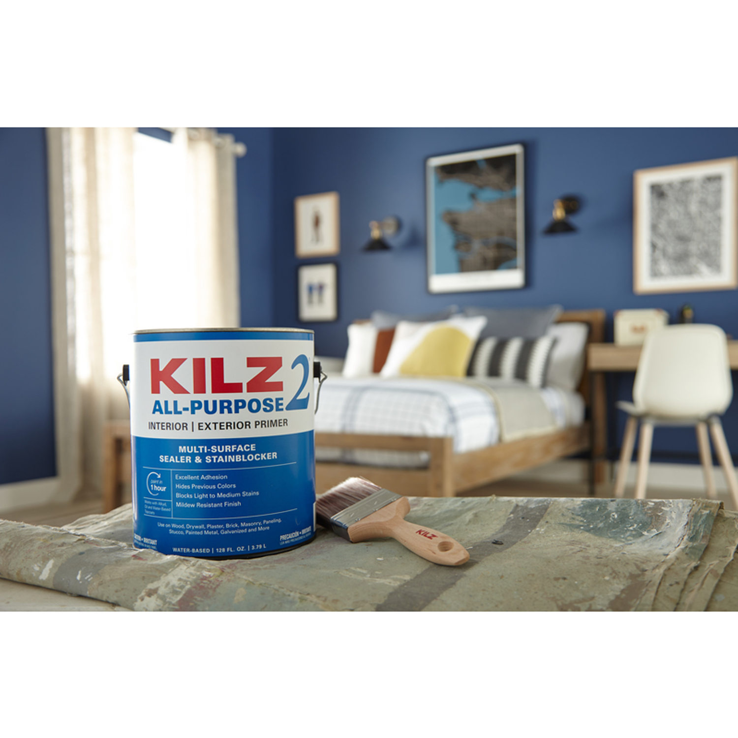 KILZ White WaterBased Stain Blocking Primer 1 gal Stine Home + Yard