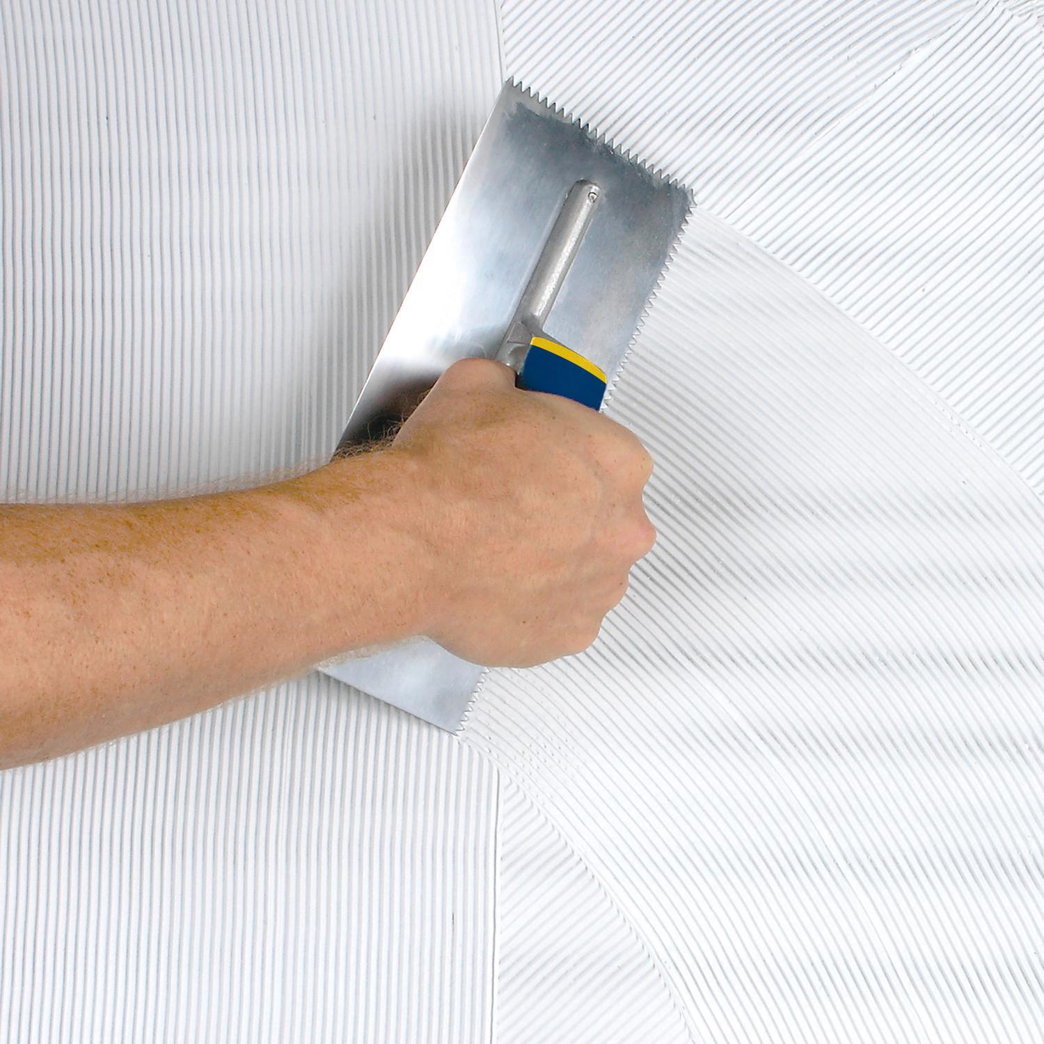 QEP 11 in. W X 4-1/2 in. L Stainless Steel V Notched Trowel