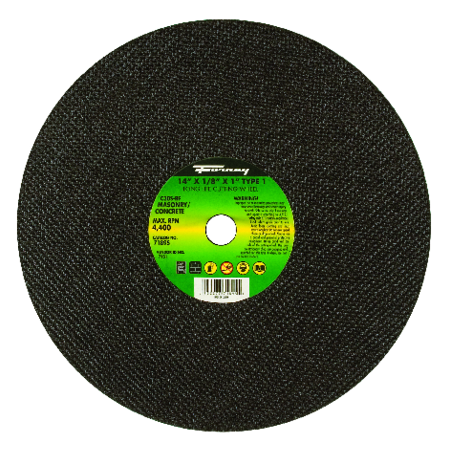 Forney 14 in. D X 1 in. Silicon Carbide Masonry/Asphalt Cutting Wheel 1 pc