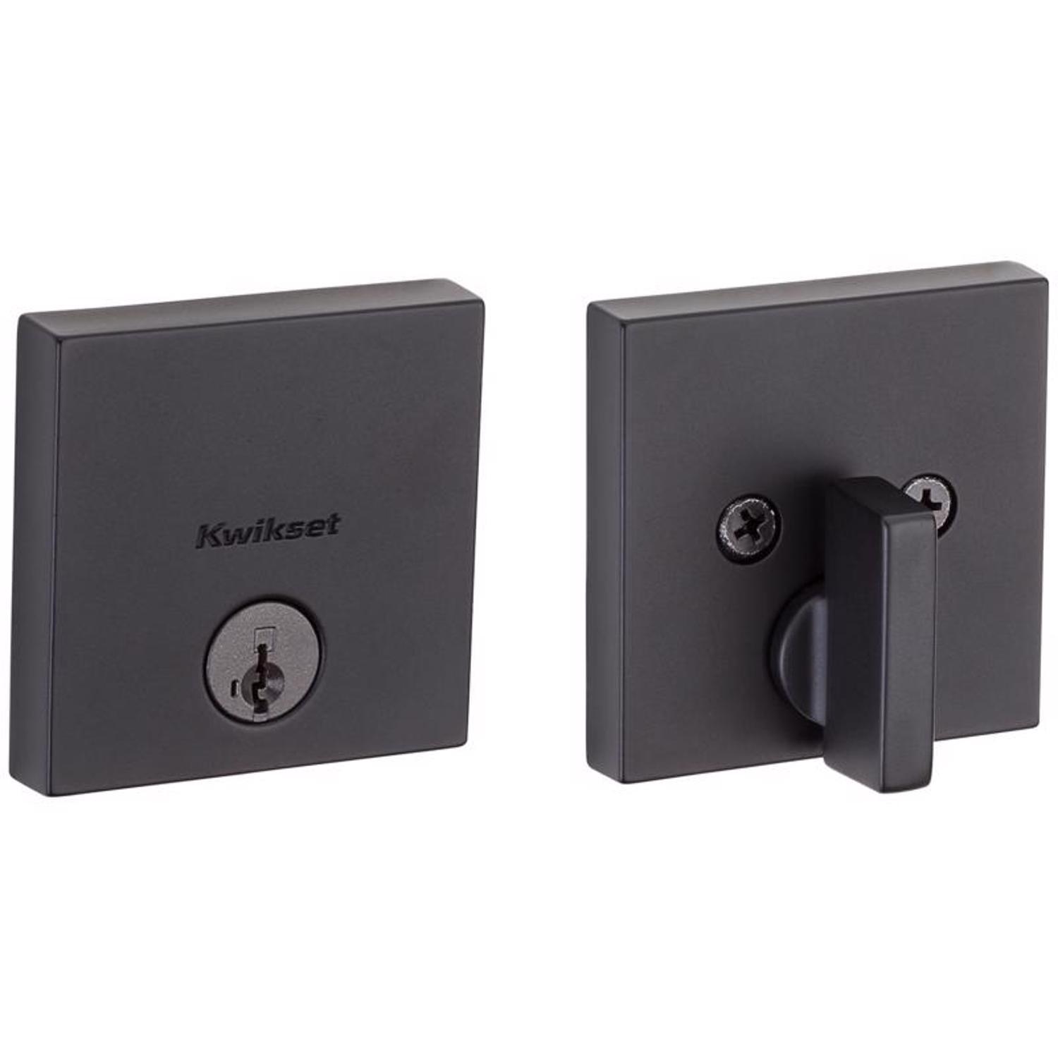 Kwikset Downtown Matte Black Zinc Single Cylinder Smart Key Deadbolt