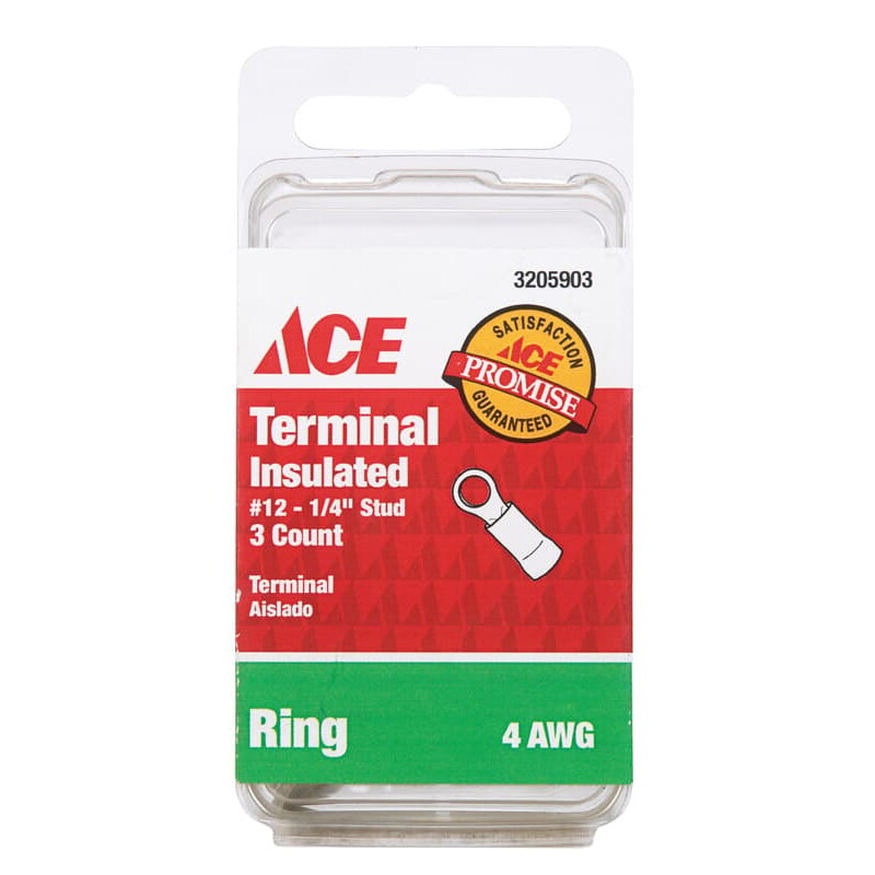 Ace Ring Terminal Yellow 3 pk