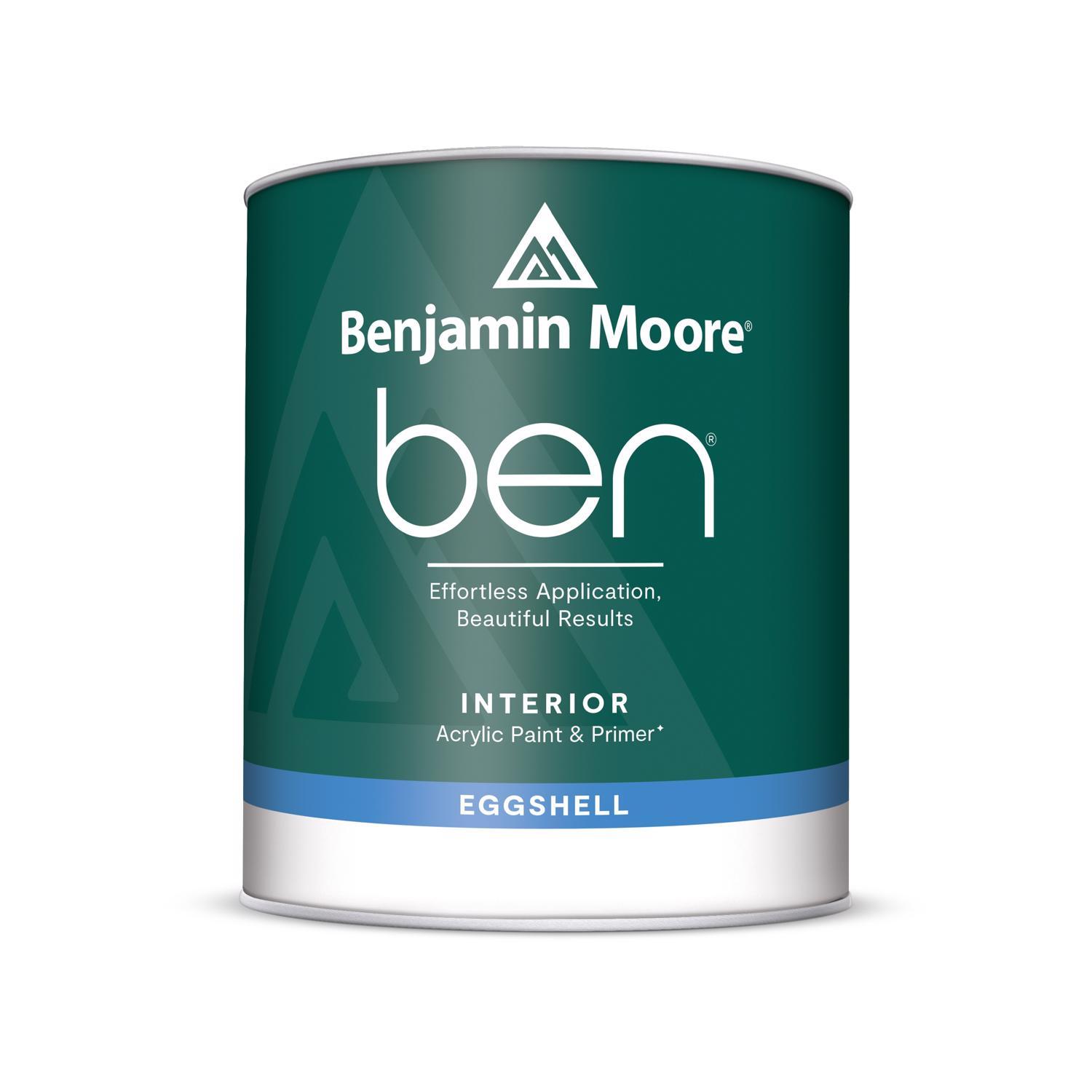 Benjamin Moore Ben Eggshell White Paint and Primer Interior 1 qt