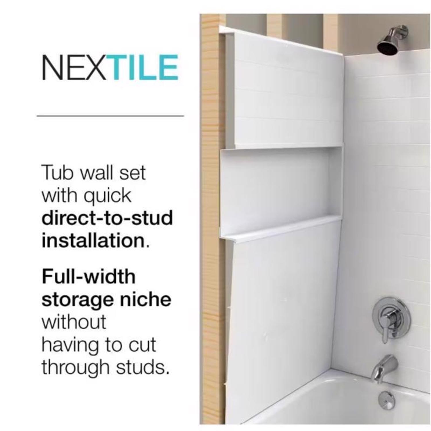 Bootz 60 in. H X 30 in. W X 60 in. L White Bathtub Surround
