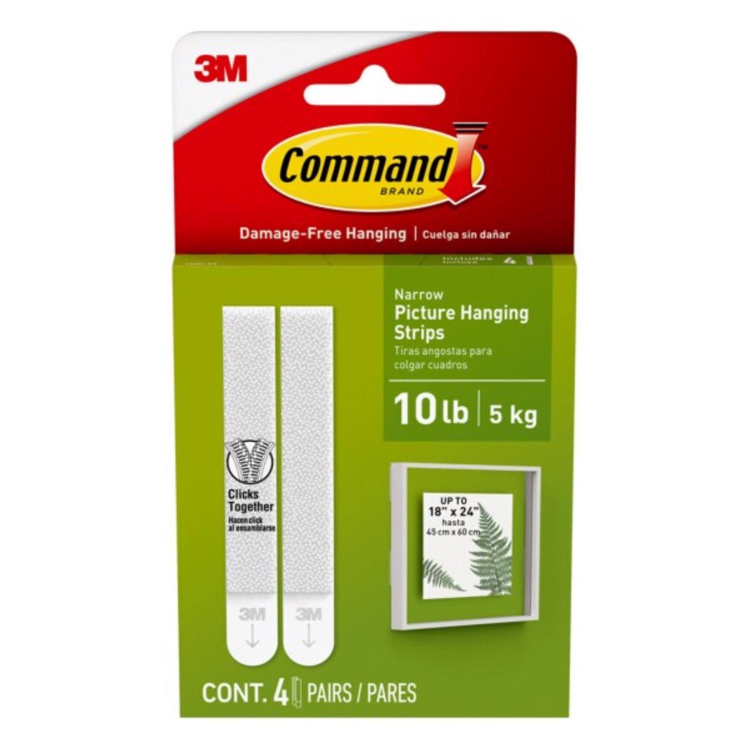 3M Command White Picture Hanging Strips 12 lb 4 pair