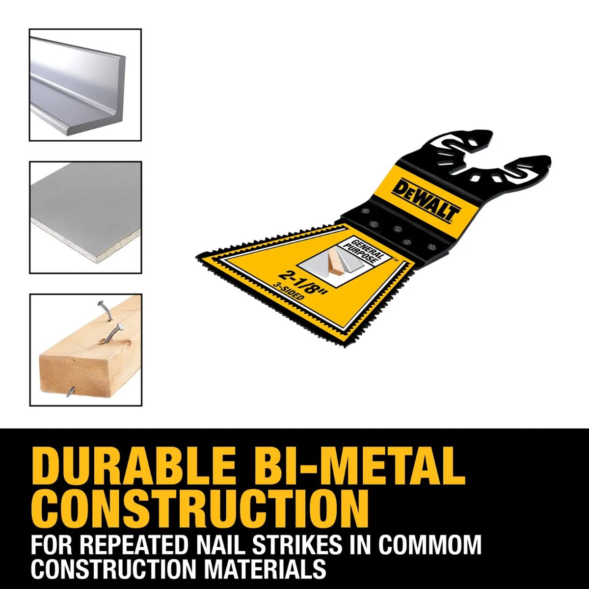 DEWALT 2-1/8 in. W Bi-Metal 3-Sided Oscillating Blade 1 Pack