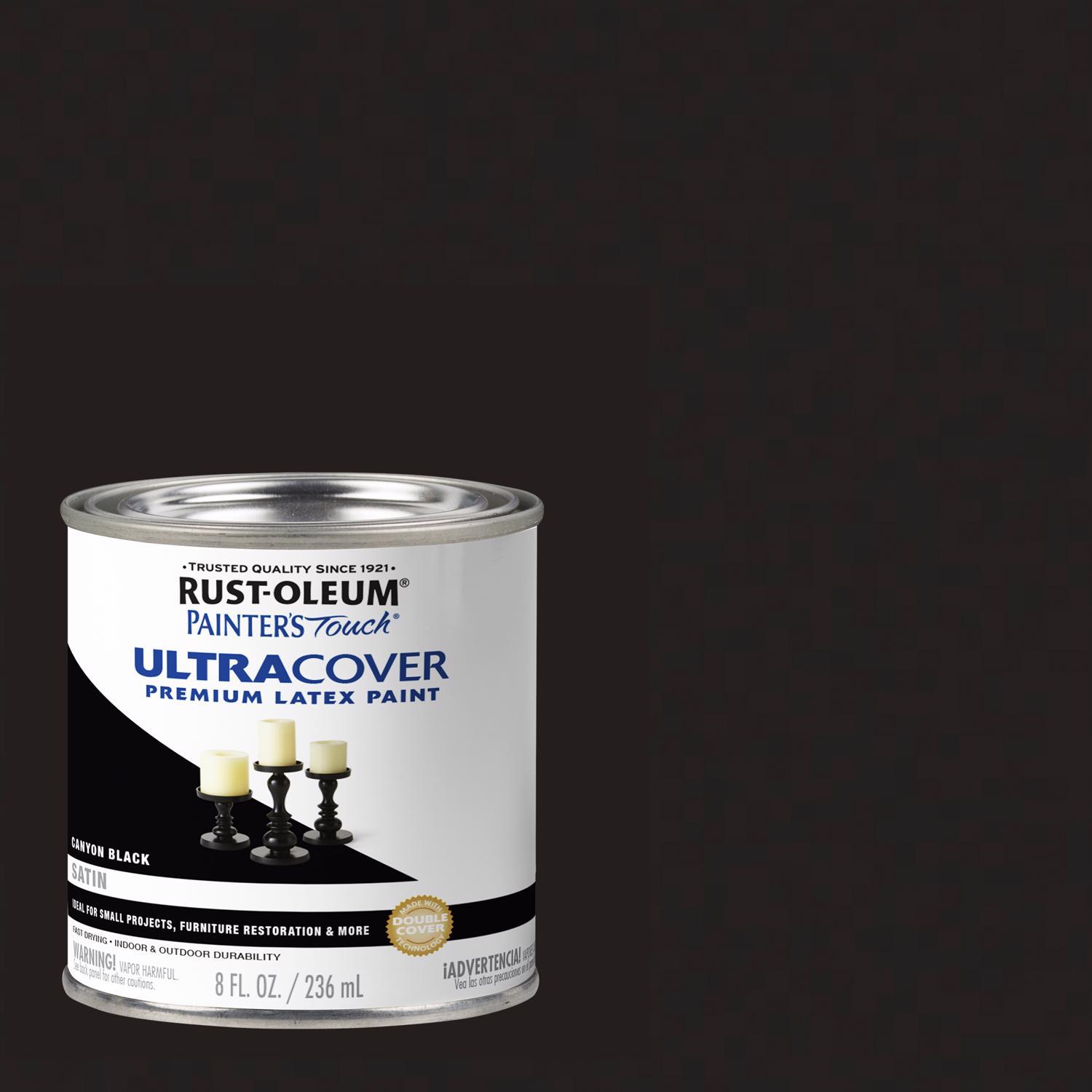 Rust-Oleum Ultra Cover Satin Canyon Black Paint Exterior and Interior 8 oz