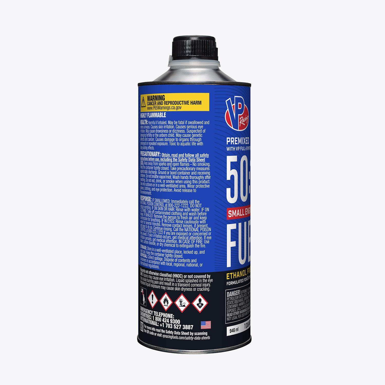 VP Racing Fuels Small Engine Ethanol-Free 2-Cycle 50:1 Pre-Mixed Fuel 1 qt