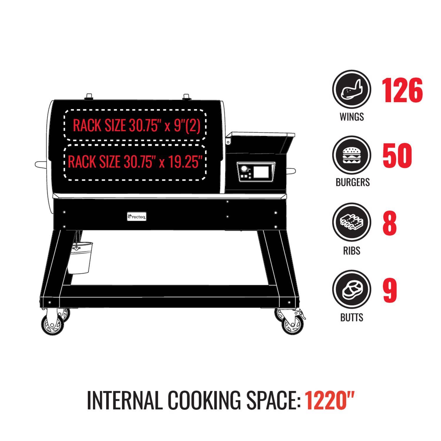 Recteq Backyard Beast 1200 Wood Pellet WiFi Grill and Smoker Black/Silver