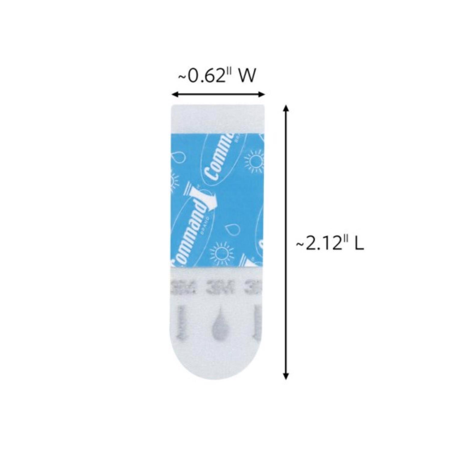3M Command Small Foam Refill Strips 1.813 in. L 16 pk