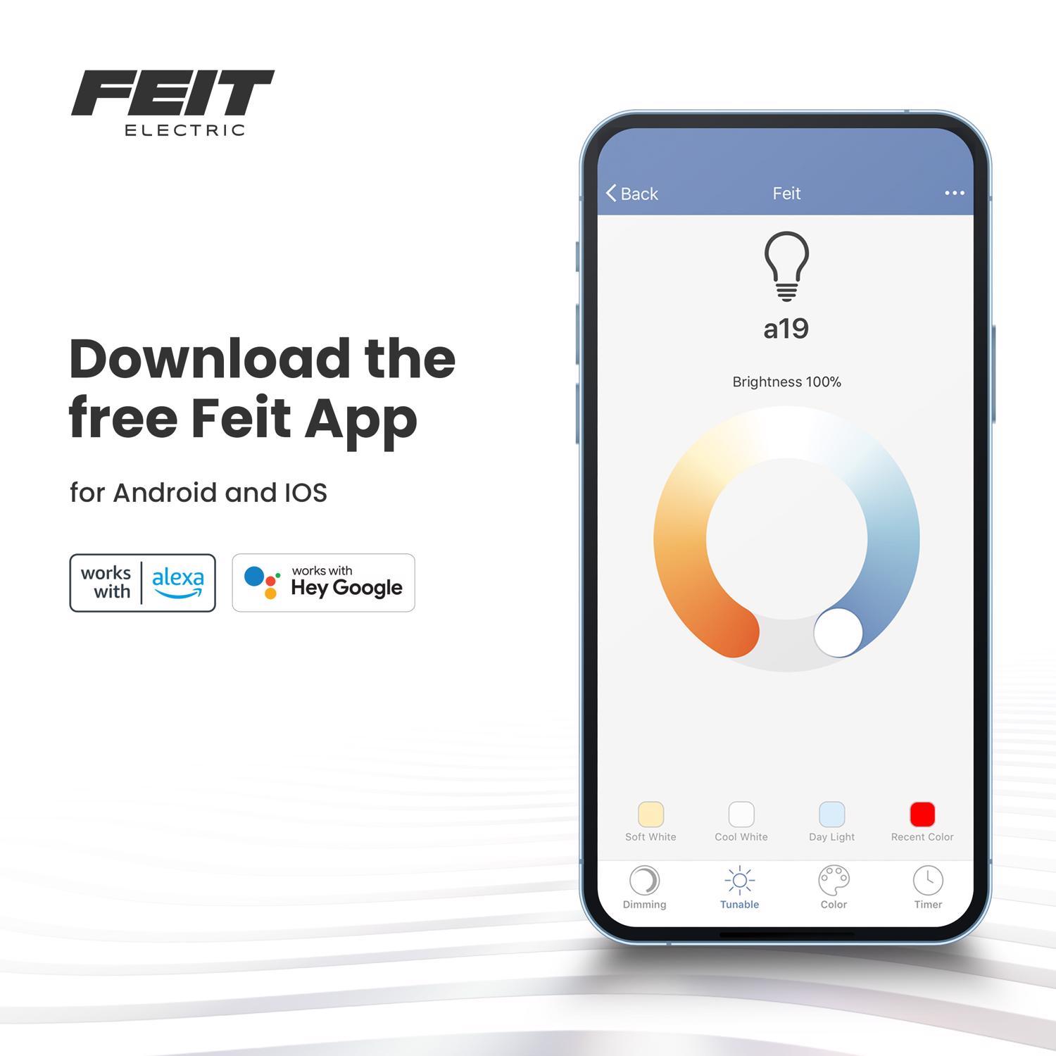 Feit Bluetooth-Enabled Motion Sensor Plug-In LED Black Smart-Enabled Spotlight