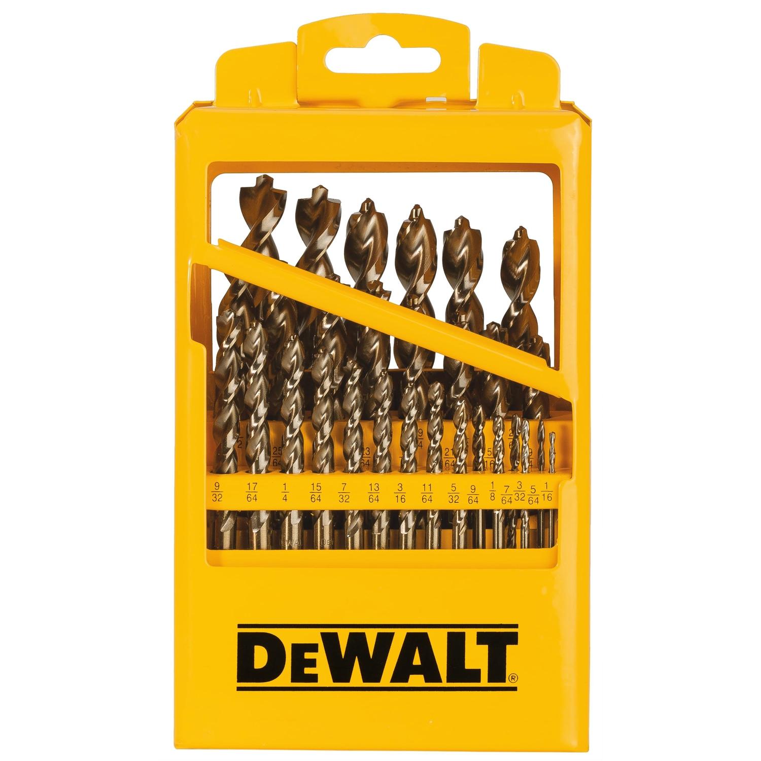 DeWalt Pilot Point High Speed Steel Drill Bit Set Straight Shank 29 pc