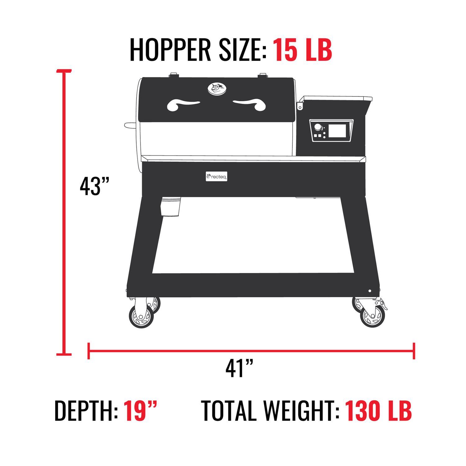 Recteq Patio Legend 400 Wood Pellet WiFi Grill and Smoker Black/Silver