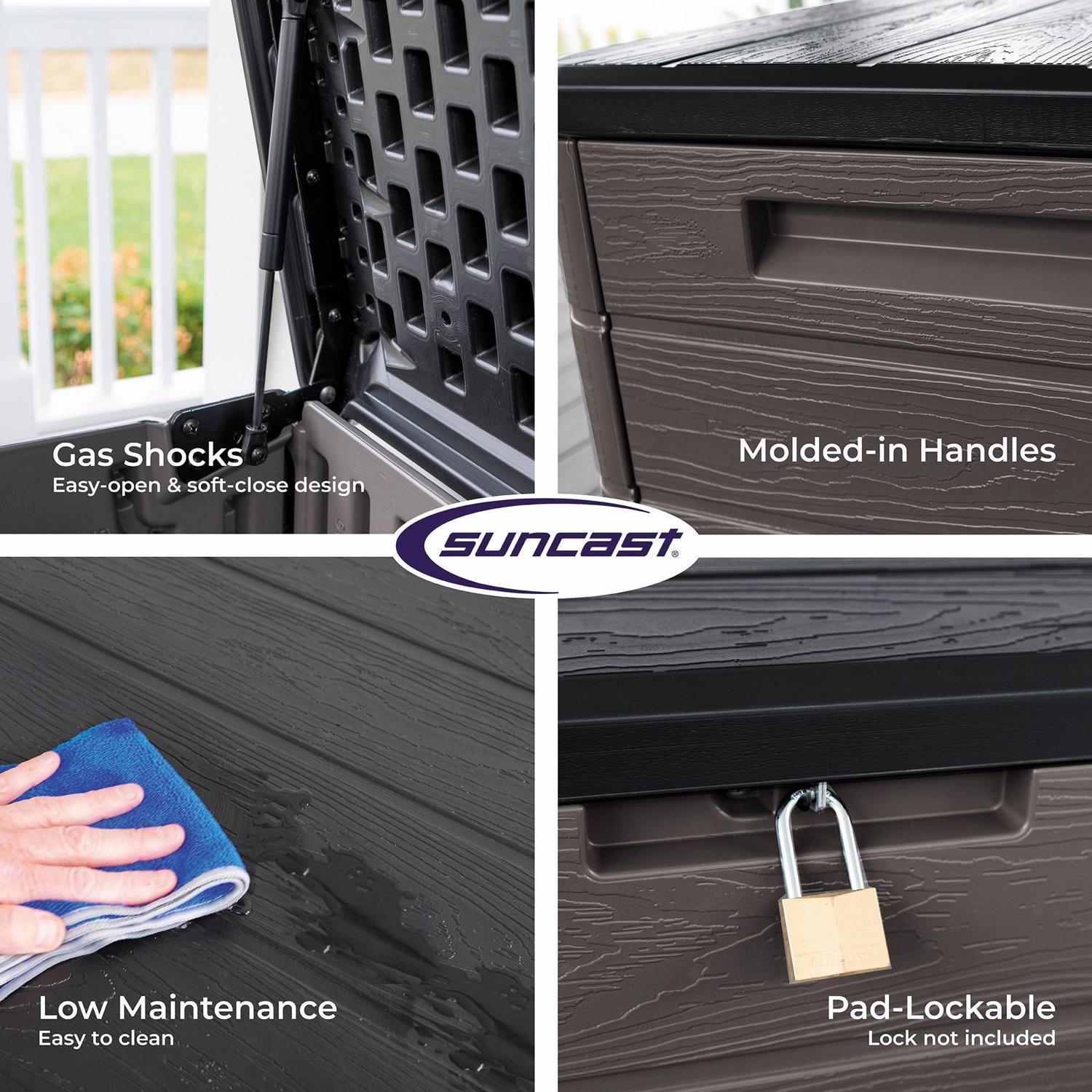 Suncast 58 in. W X 29 in. D Charcoal Plastic Deck Box 170 gal.