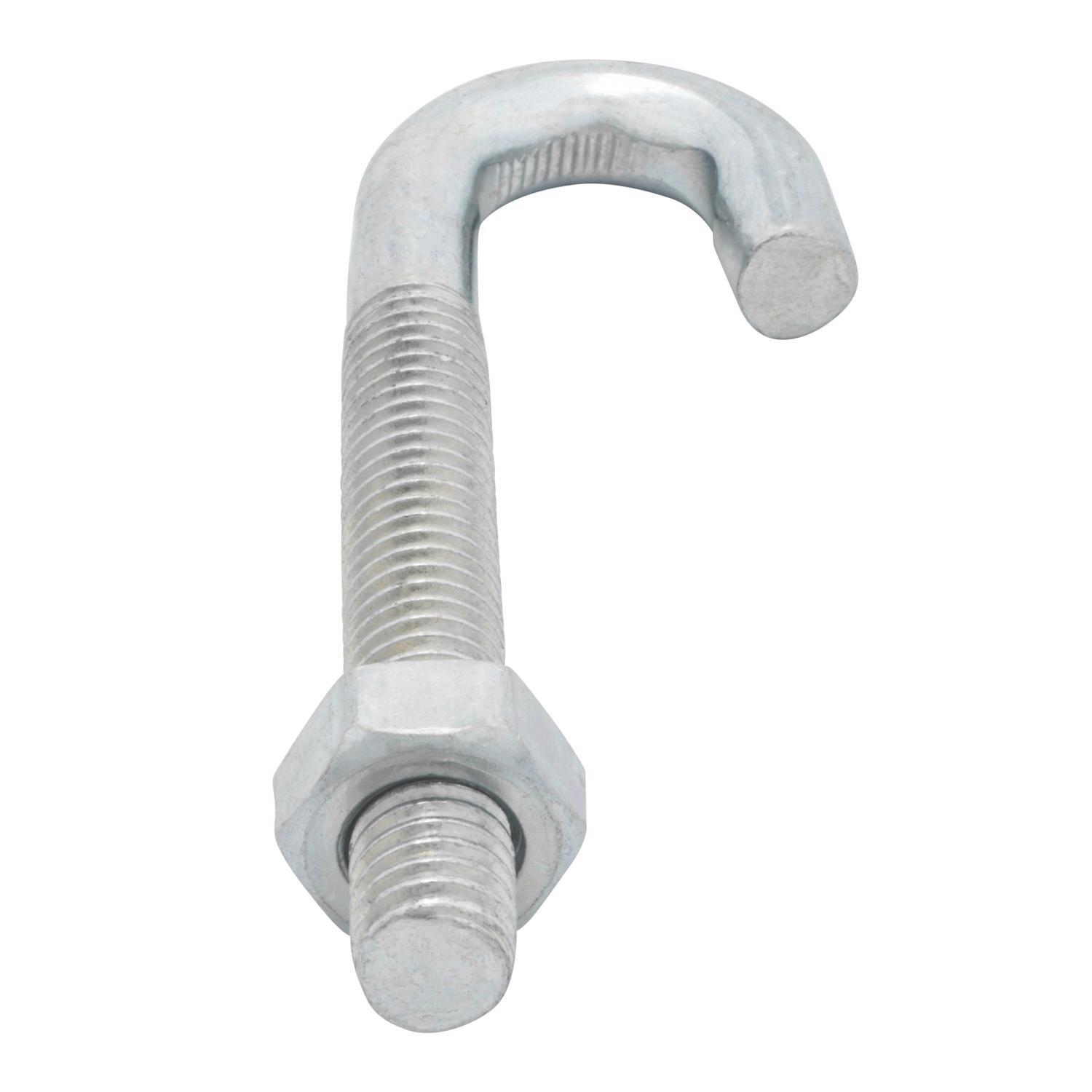 Hampton Medium Zinc-Plated Silver Steel 13/16 in. L J-Bolt 175 lb 1 pk
