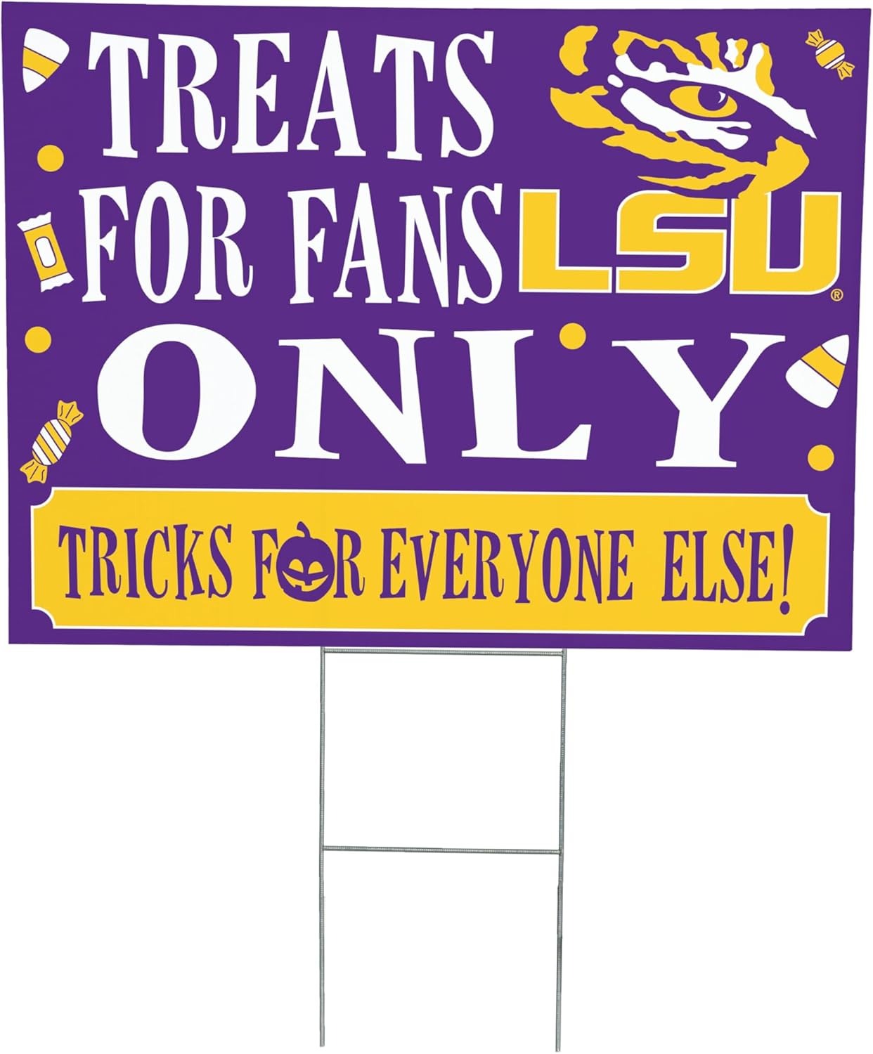 Evergreen NCAA Louisiana State University Halloween Yard Sign with Stakes 18 in. X 24 in.