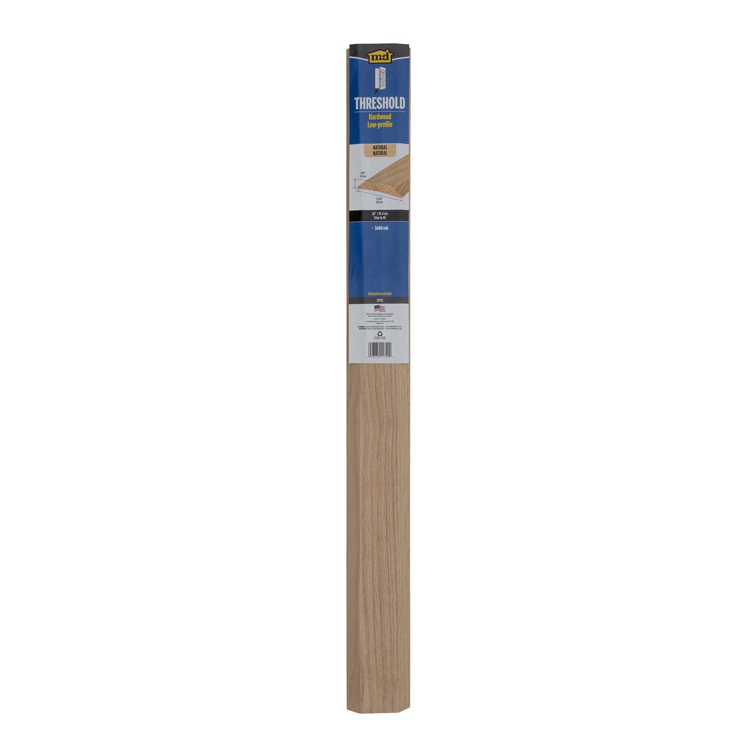 M-D 0.75 in. H X 3.5 in. W X 36 in. L Wood Grain Hardwood Low Rug Threshold Oak