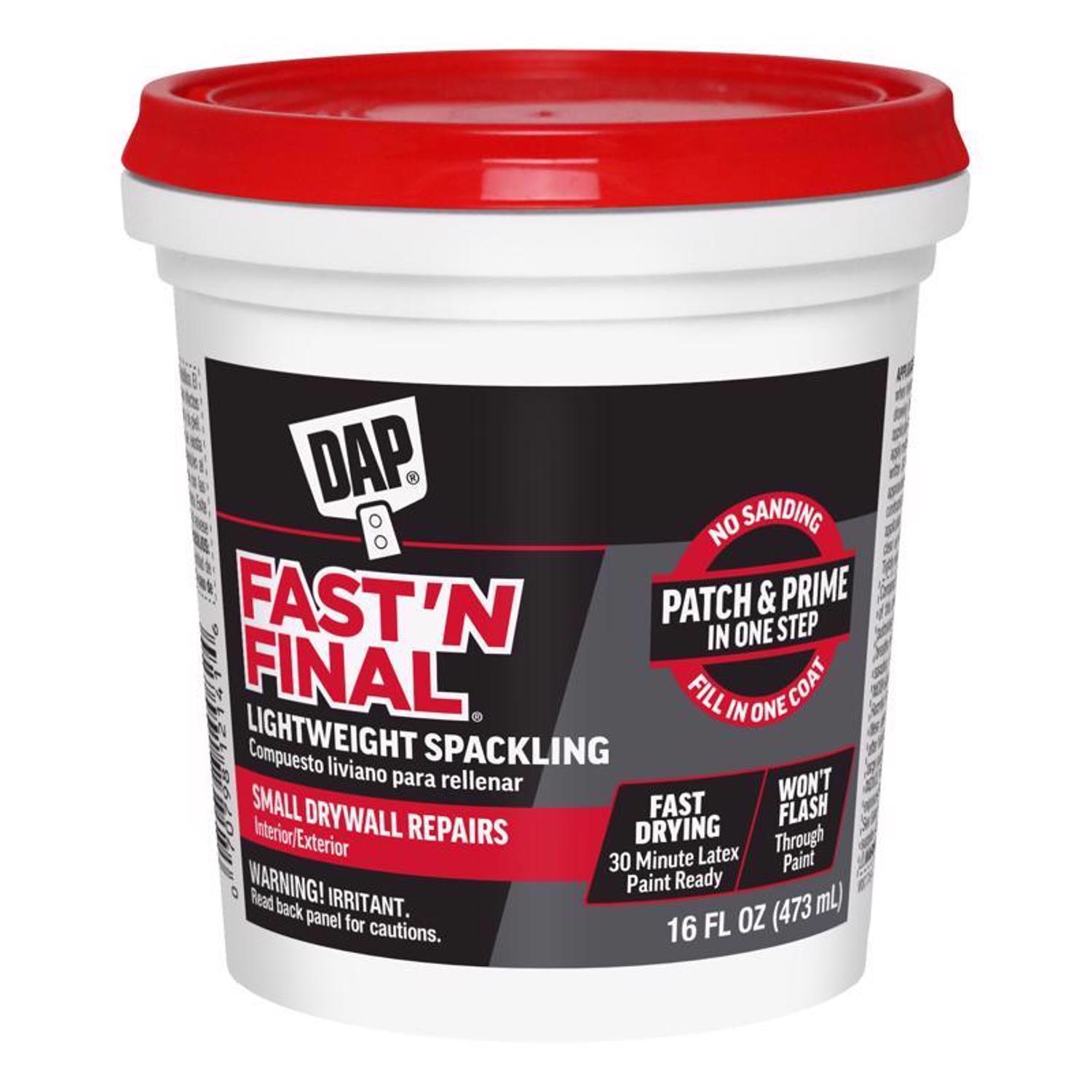 DAP Fast N Final Ready to Use White Lightweight Spackling Compound 16 oz